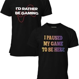 BROOKLYN VERTICAL 2-Pack Mens Video Gamer Gaming Short Sleeve Crew Neck T-Shirt| Soft Cotton Graphic Tees Sizes S-XL